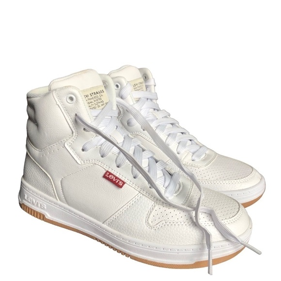 Levi’s White Drive Hi Unisex Hi-Top Sneaker Kids Size 3.5 - Picture 9 of 12